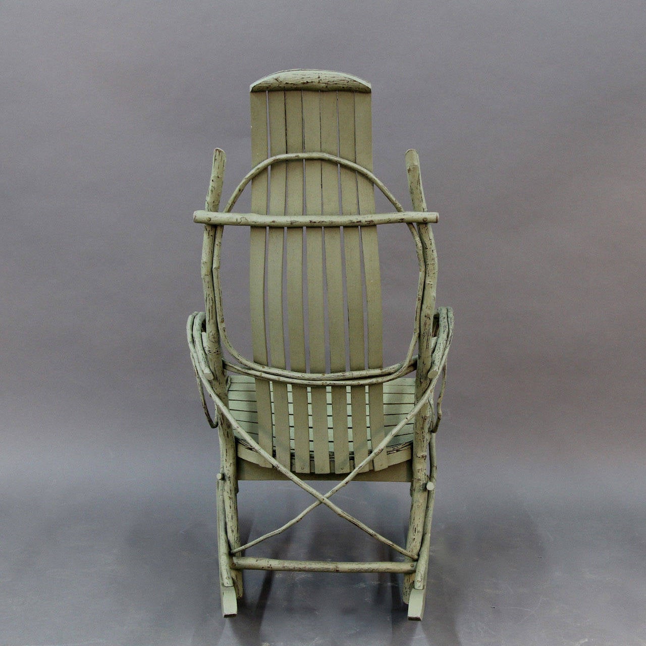 Original American Twig Adirondack Rocking Chair In Excellent Condition In Bridport, CT