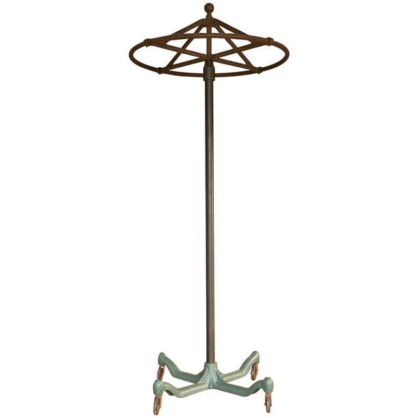 Industrial Round Top Rolling Coat Rack at 1stDibs | round coat rack ...