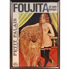 Large Foujita “Lion Tamer” Original Exhibition Poster