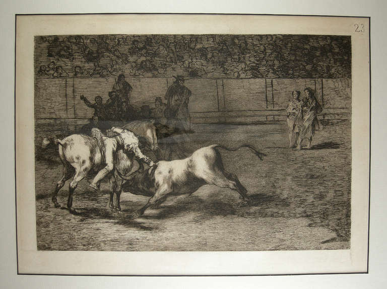 Francisco Goya Numbered Engravings of Bullfighting - Four Prints, 19th Century In Excellent Condition In Bridport, CT