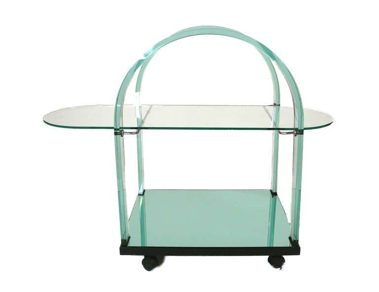 FIAM Glass tea cart/coffee table (Ca. 1970) For Sale 1
