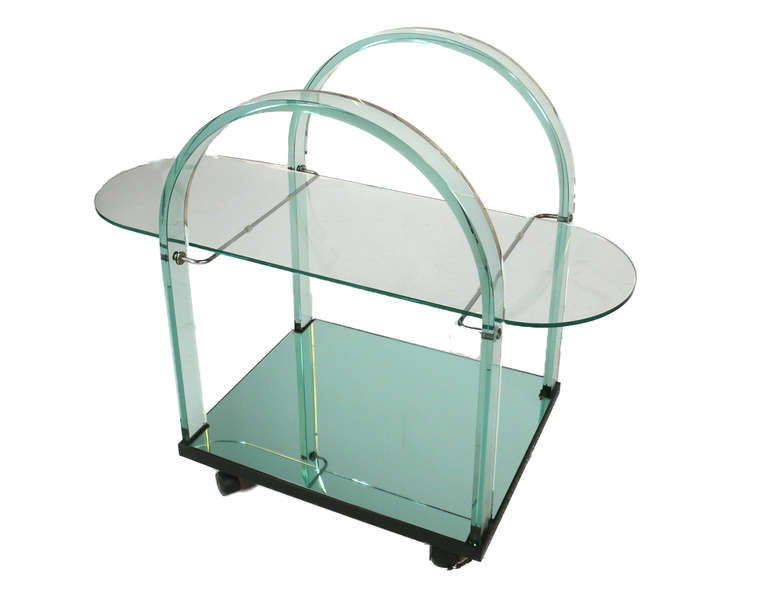 FIAM Glass tea cart/coffee table (Ca. 1970) For Sale 3