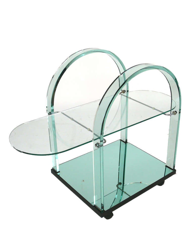 FIAM Glass tea cart/coffee table (Ca. 1970) For Sale 4