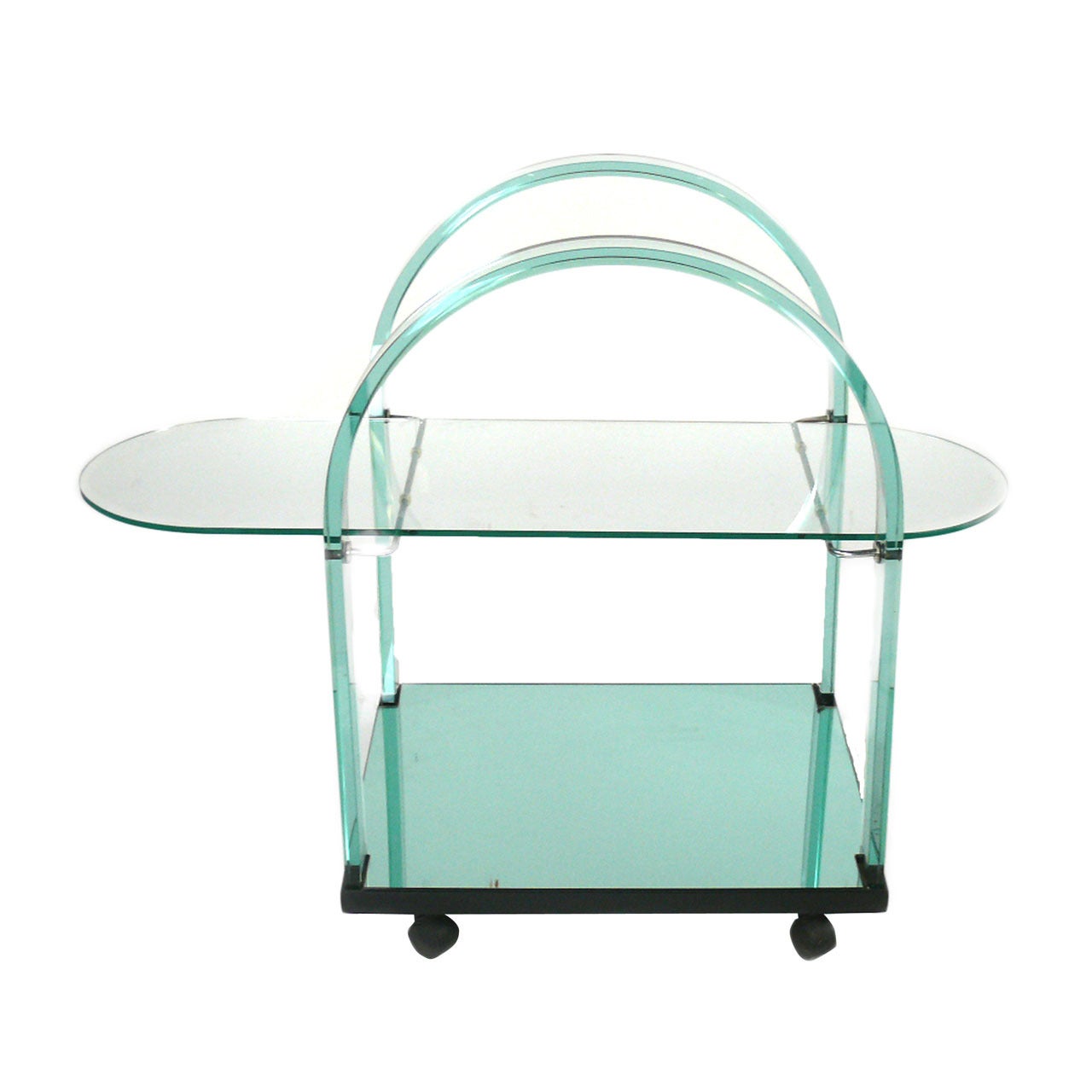 FIAM Glass tea cart/coffee table (Ca. 1970) For Sale