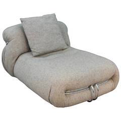 Vintage Tobia Scarpa Chaise Lounge in Wool