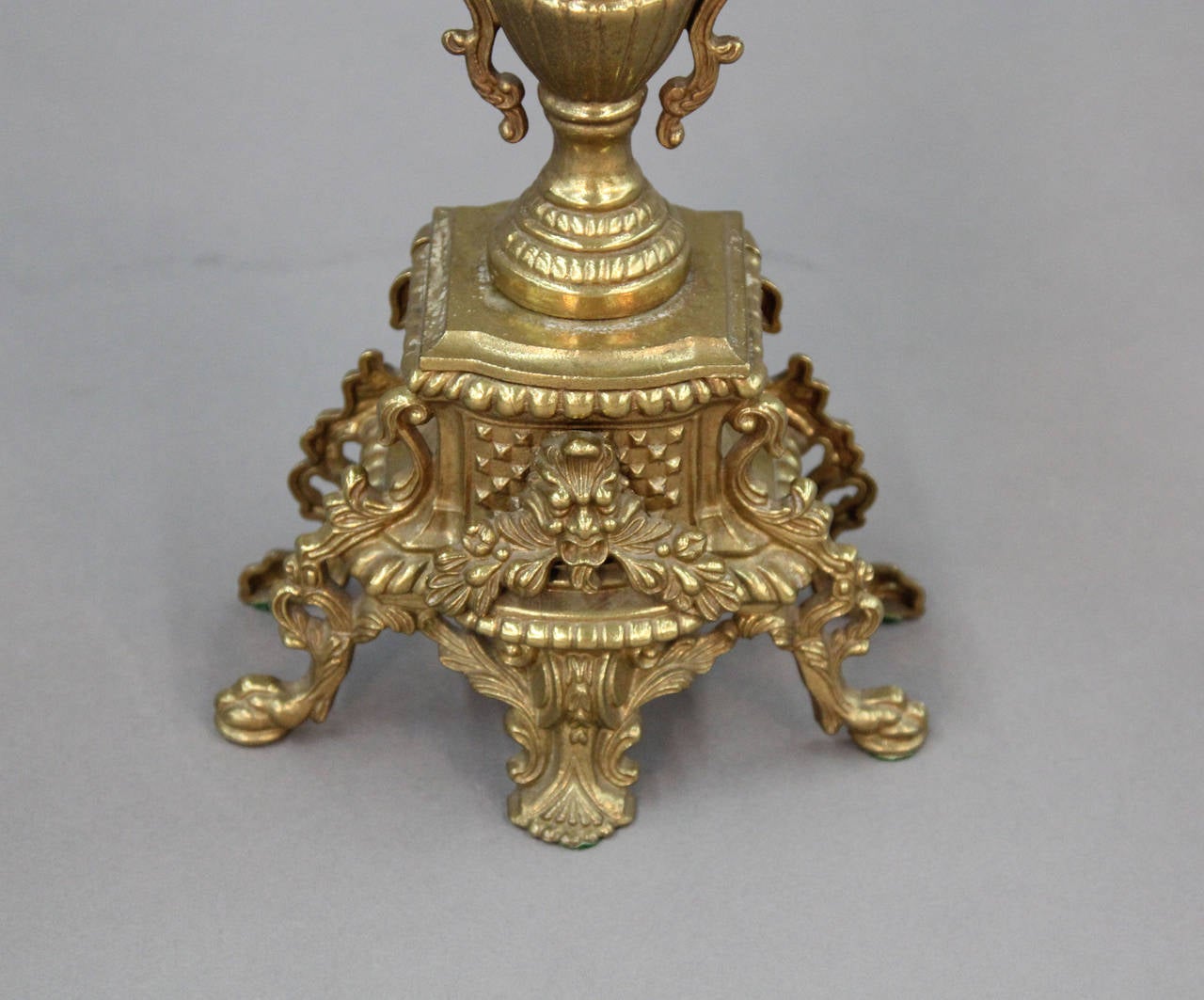 Neoclassical Brevettato Brass Candelabras, Italy For Sale