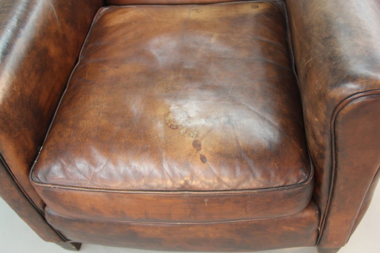 Pair of Art Deco Style Leather Club Chairs 1
