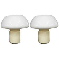 Pair of Elio Martinelli for Martinelli Luce XL Mushroom Lamps, 1960s