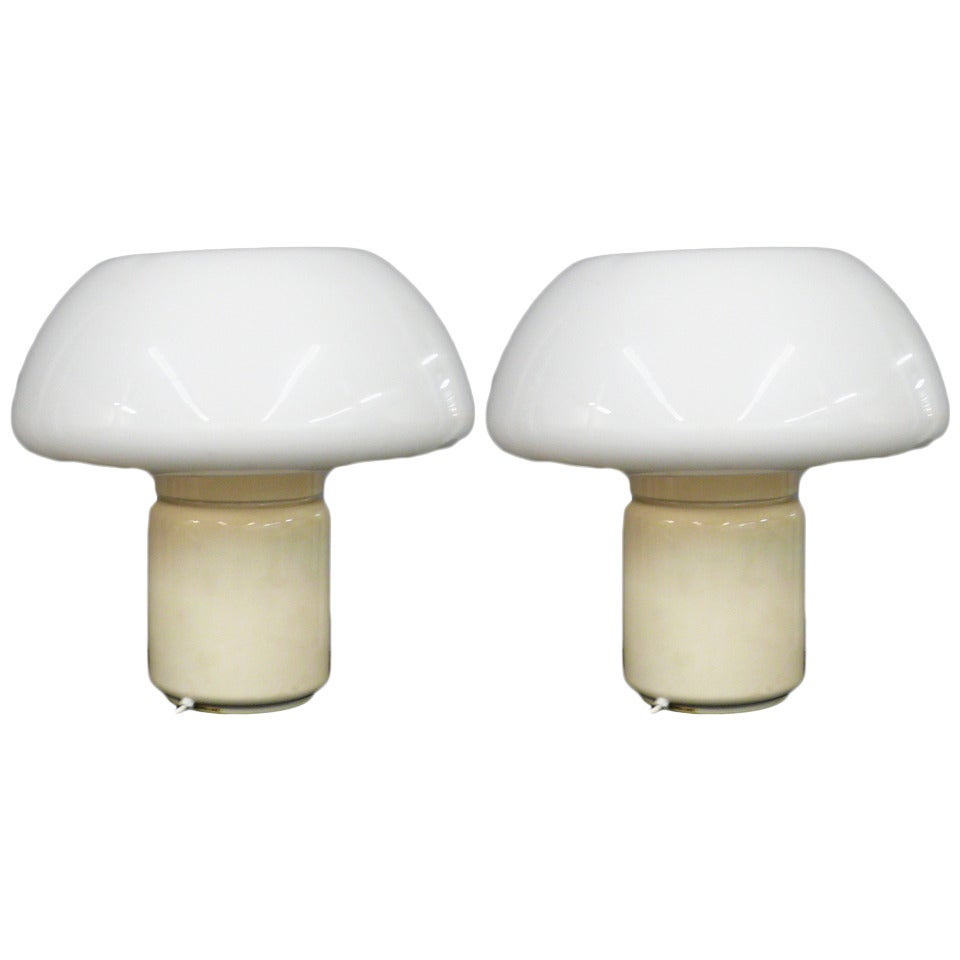 Pair of Elio Martinelli for Martinelli Luce XL Mushroom Lamps, 1960s
