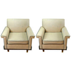 Unique Pair of Mid-Century Modern Italian Club Chairs