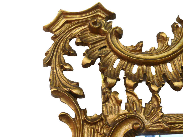 Pair of Chinese Chippendale Pagoda Mirrors, elaborately carved gilt ...