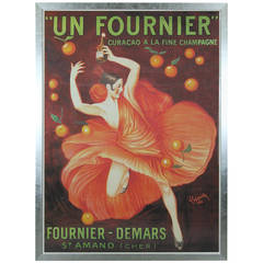 Vintage Vibrant Un Fournier Curacao Champagne Advertising Poster