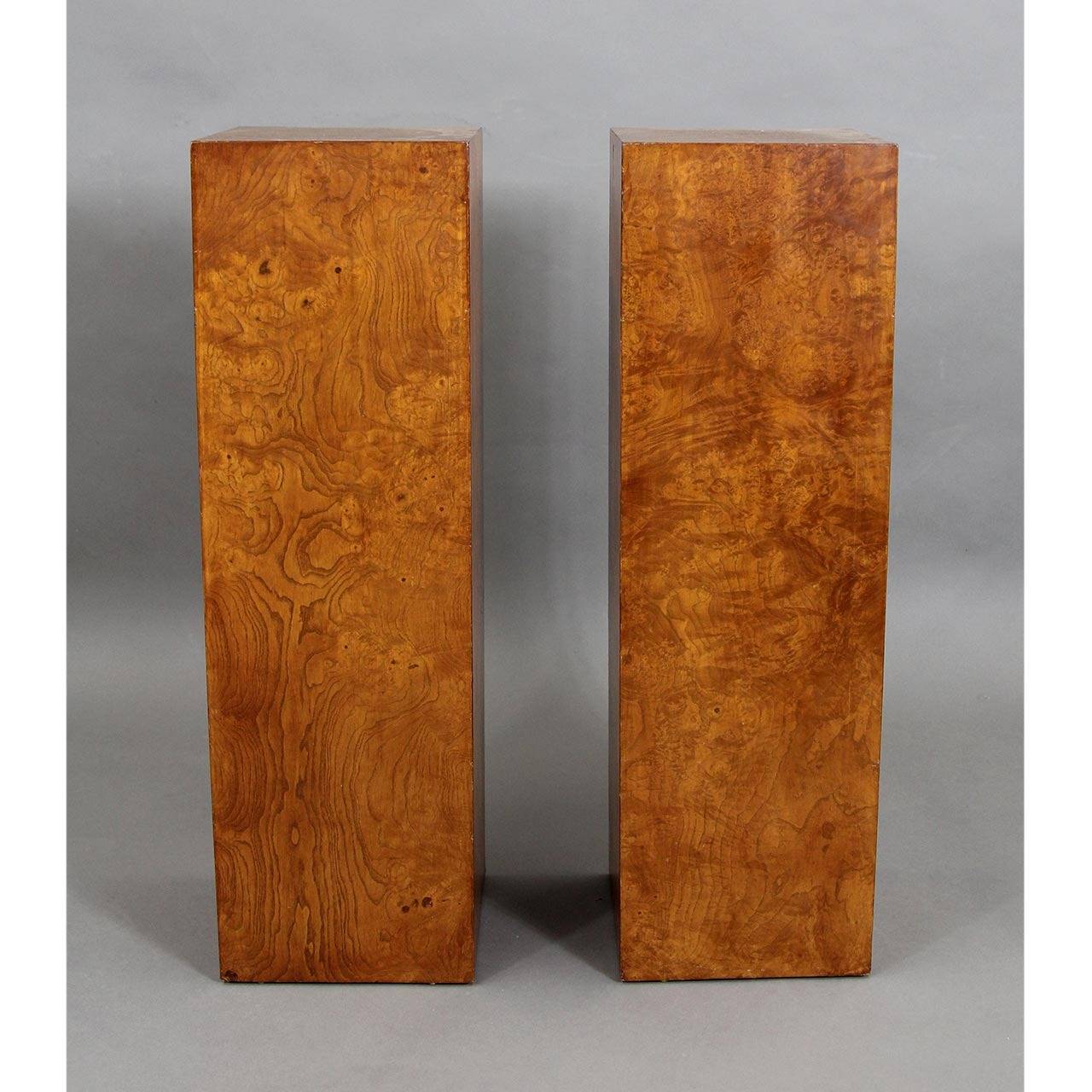 Pair of 36 inch tall burl wood pedestals.