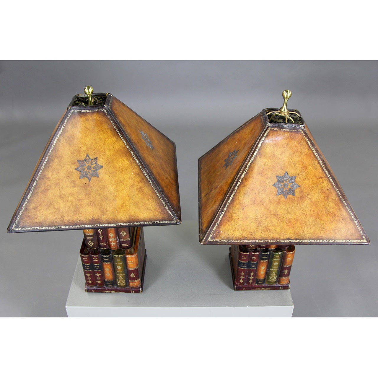 Philippine Pair of Maitland Smith Faux Book Lamps