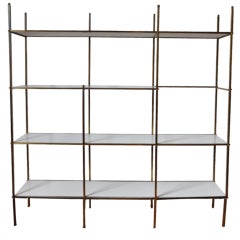 Brass & Glass Room Divider/Etagere - Paul McCobb Attrib.