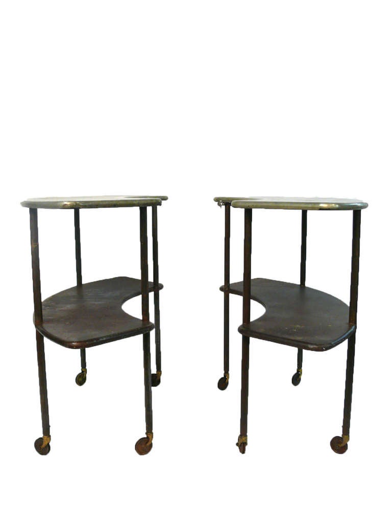 French Two Piece Industrial Garden Table In Distressed Condition For Sale In Bridport, CT