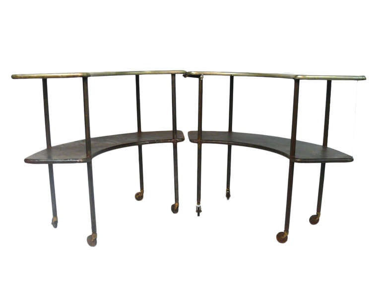 Iron French Two Piece Industrial Garden Table For Sale
