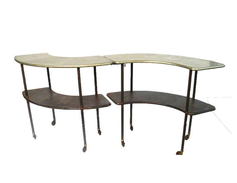 French Two Piece Industrial Garden Table For Sale 1