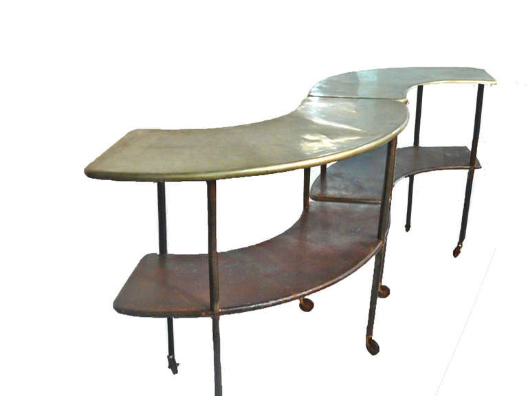 French Two Piece Industrial Garden Table For Sale 2