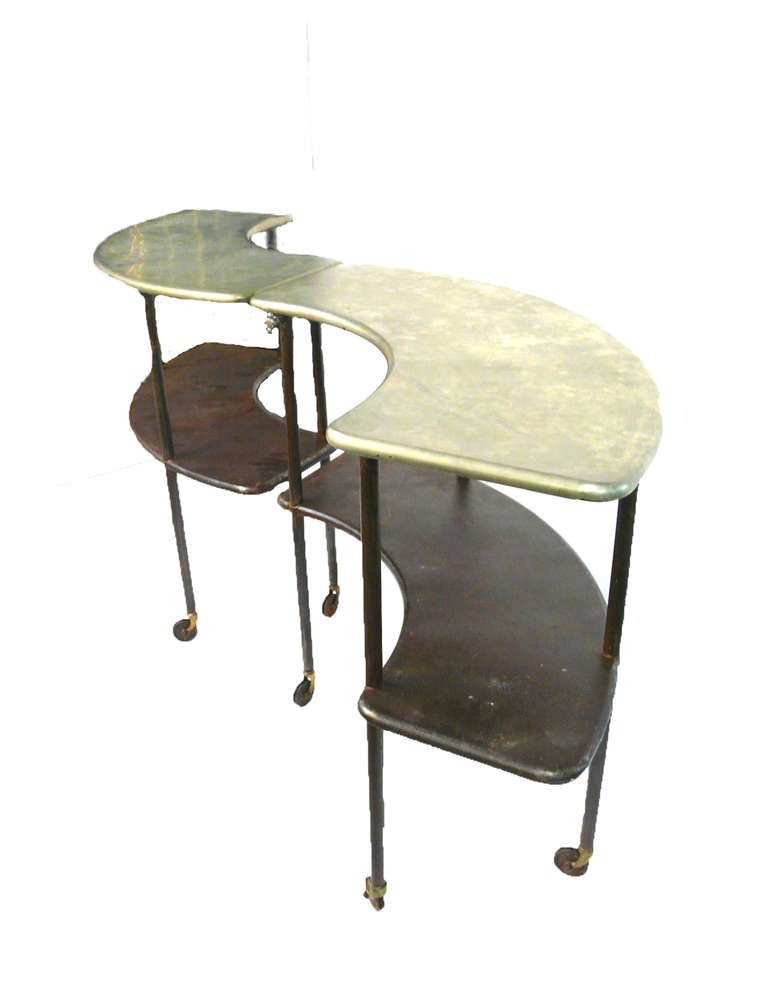 French Two Piece Industrial Garden Table For Sale 5