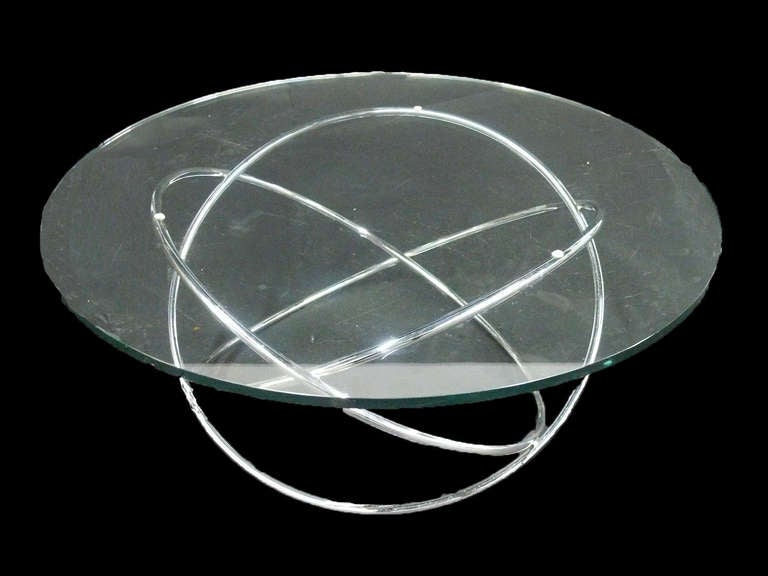 Chrome and Glass Atomic Table In Excellent Condition For Sale In Bridport, CT