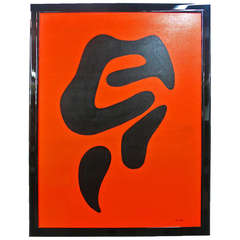 Abstract Oil, " Symbol, Orange and Black" by Dieter Zander