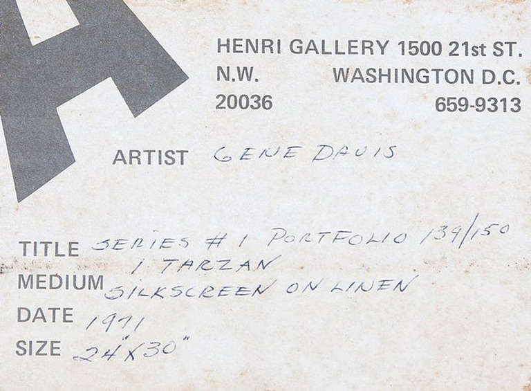 Silkscreen on linen  by Gene Davis(1920-1985), titled 