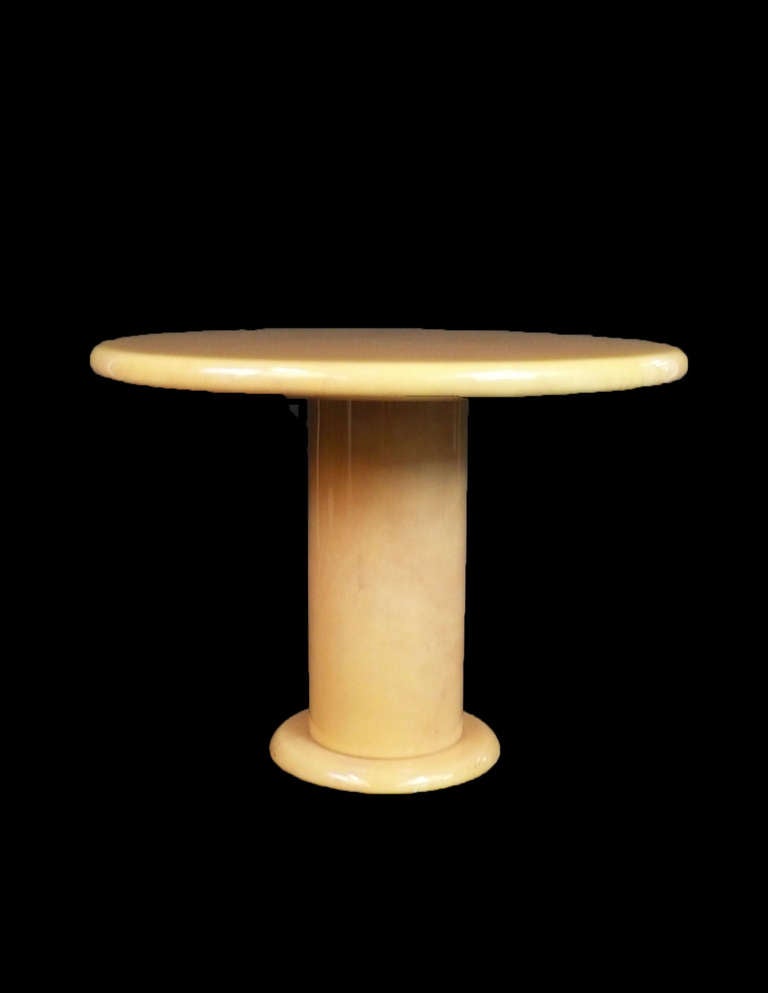 Mid-Century Modern Karl Springer Style Goatskin Round Table