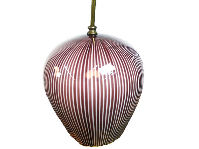 Glass Venini Italian Pendant Lamp by Massimo Vignelli