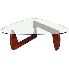 Noguchi Style Coffee Table with Glass Top