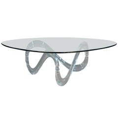 Lucite Infinity Base Triangular Coffee Table Charles Hollis Jones