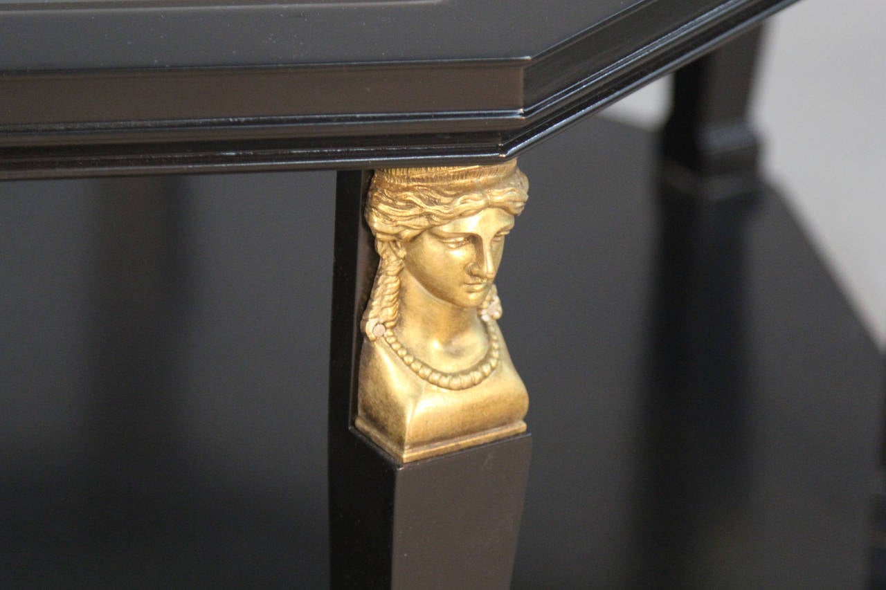 Mid-20th Century Baker Coffee Table with Brass Sphinx Legs and Feet