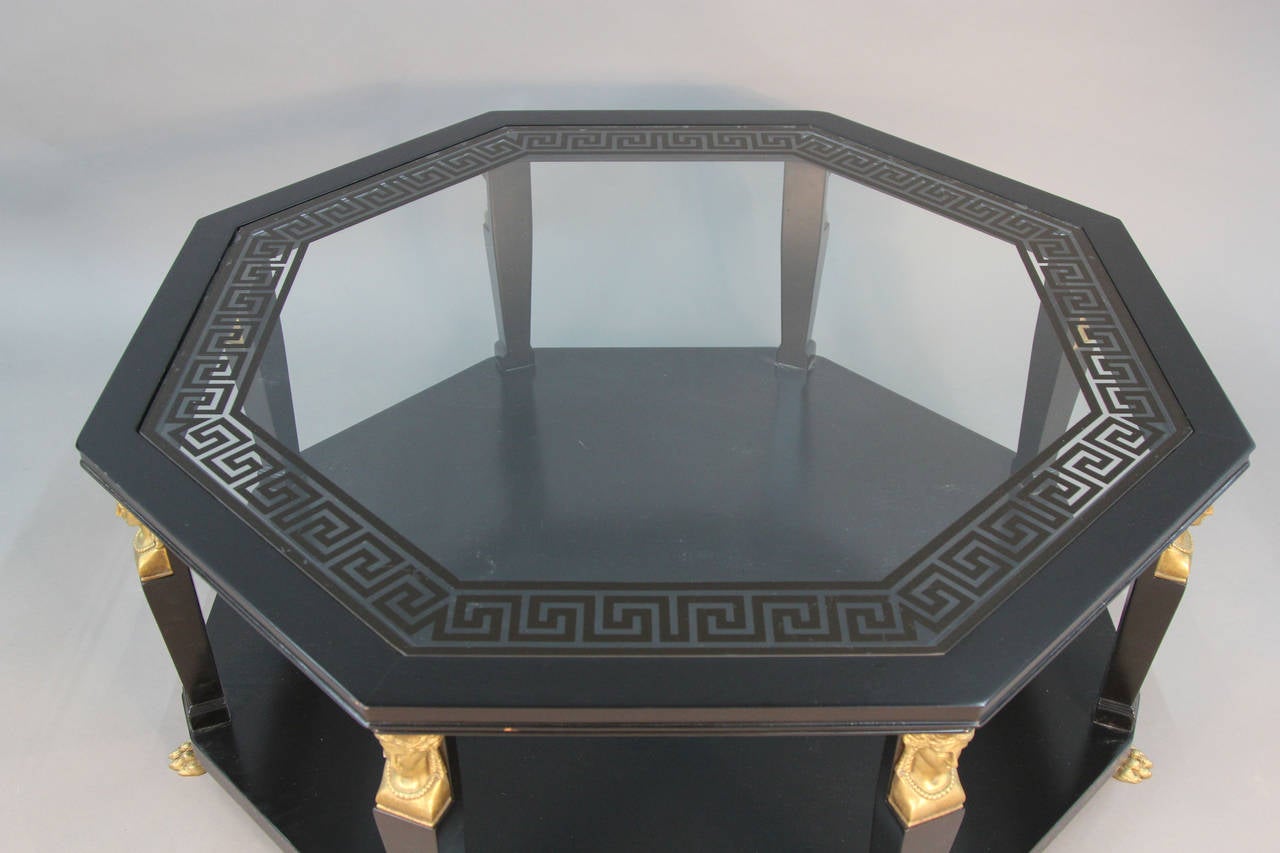 Baker Coffee Table with Brass Sphinx Legs and Feet 1
