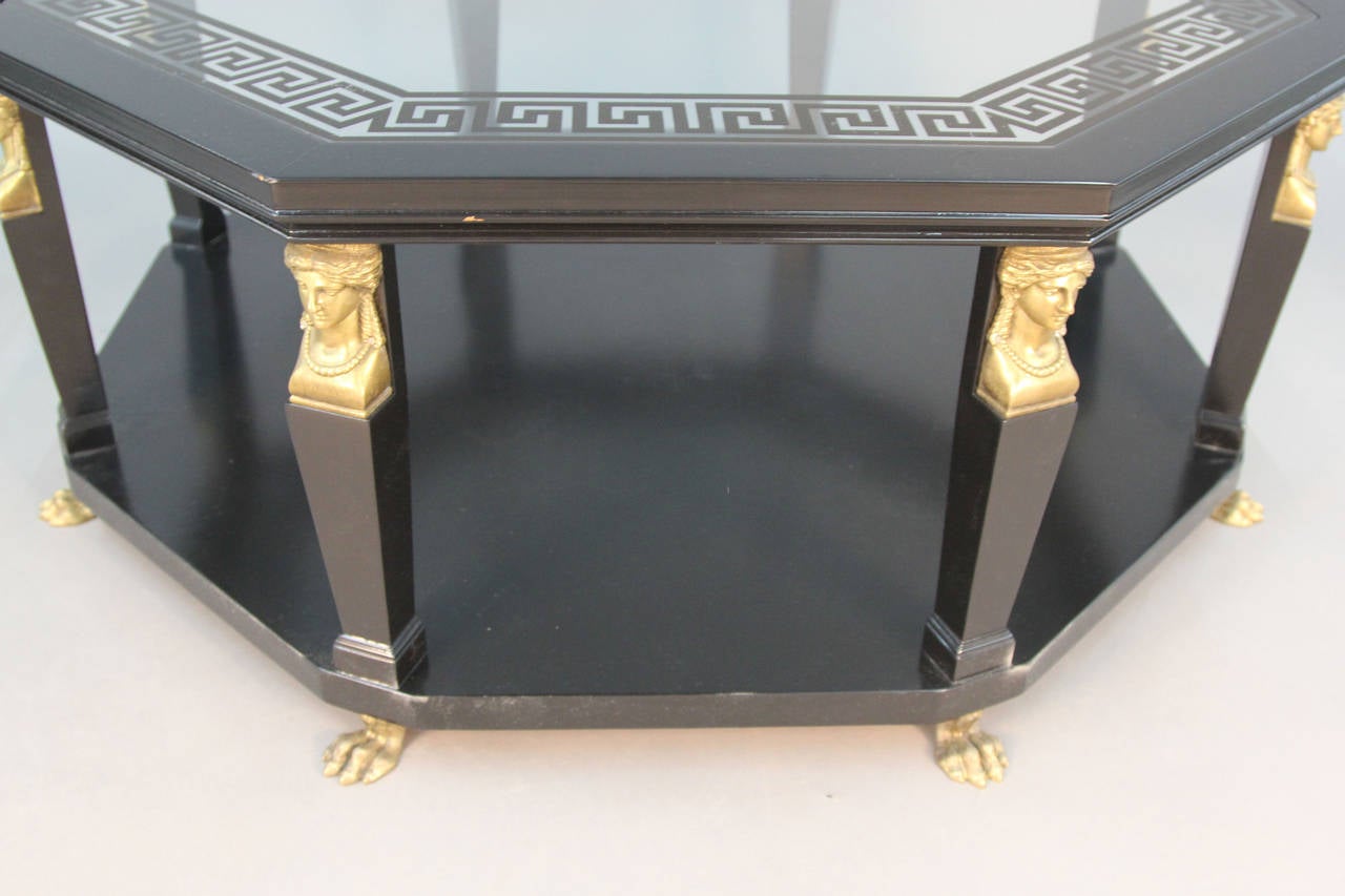 Baker Coffee Table with Brass Sphinx Legs and Feet 3