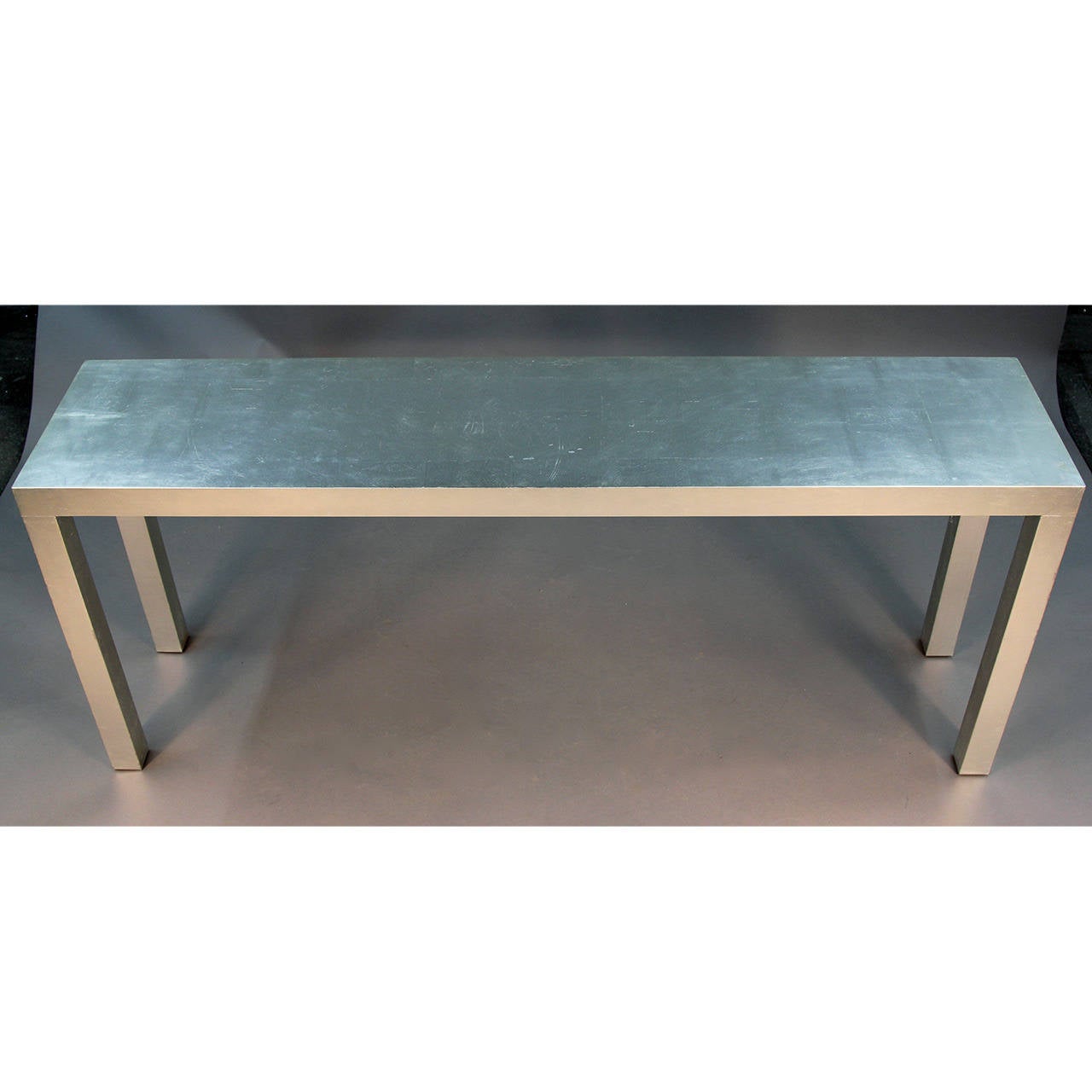 Unknown Modern Silver Leaf Console Table