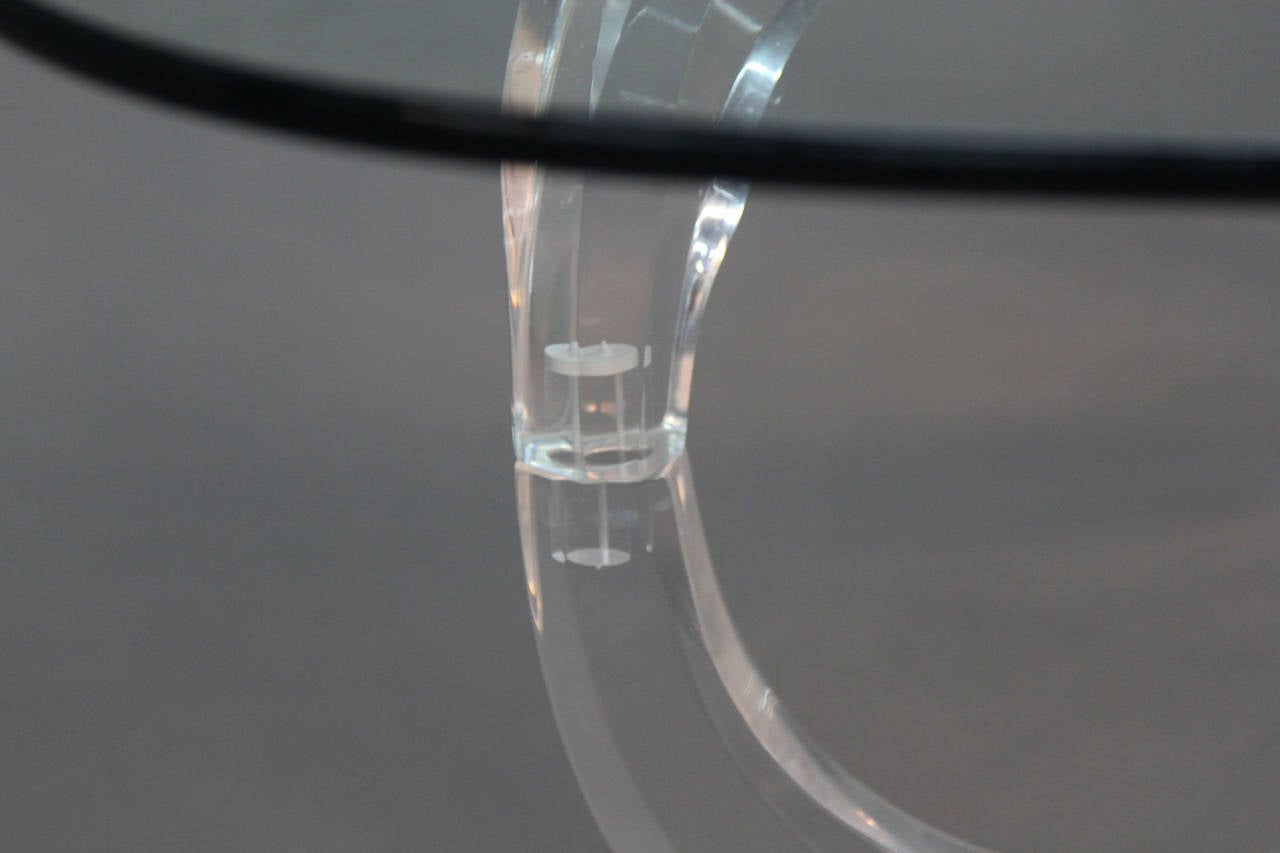 Lucite Infinity Base Triangular Coffee Table Charles Hollis Jones In Excellent Condition In Bridport, CT