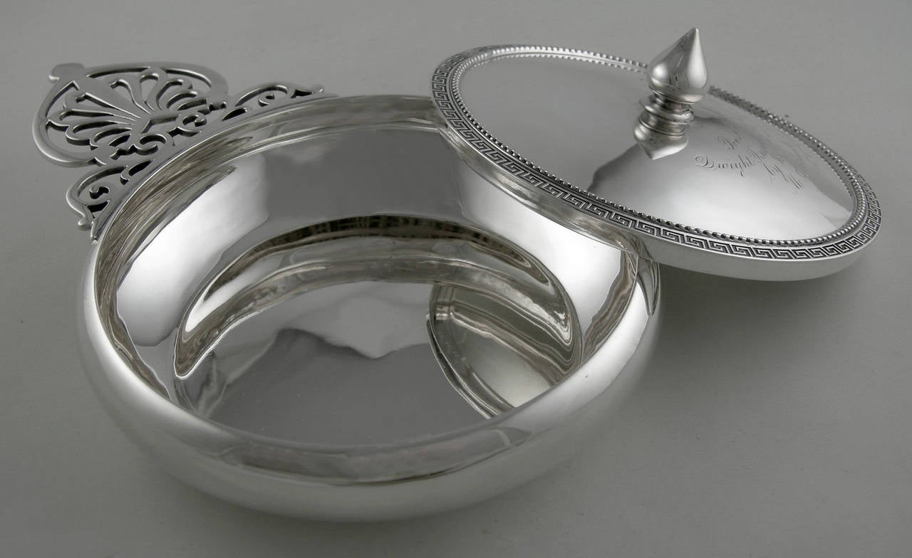 Tiffany & Co. Sterling Lidded Porringer In Excellent Condition For Sale In Bridport, CT