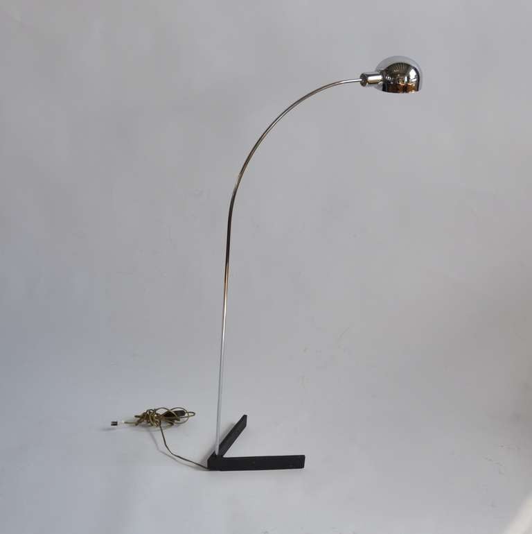 Reading Lamp in Chrome by Casella, circa 1970s In Excellent Condition For Sale In Bridport, CT