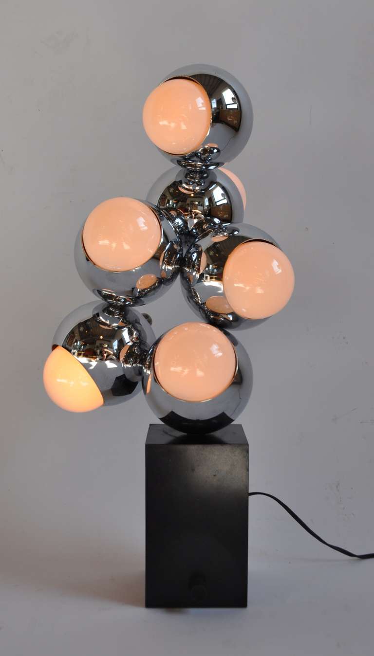 Pair of Atomic Table Lamps In Excellent Condition In Bridport, CT