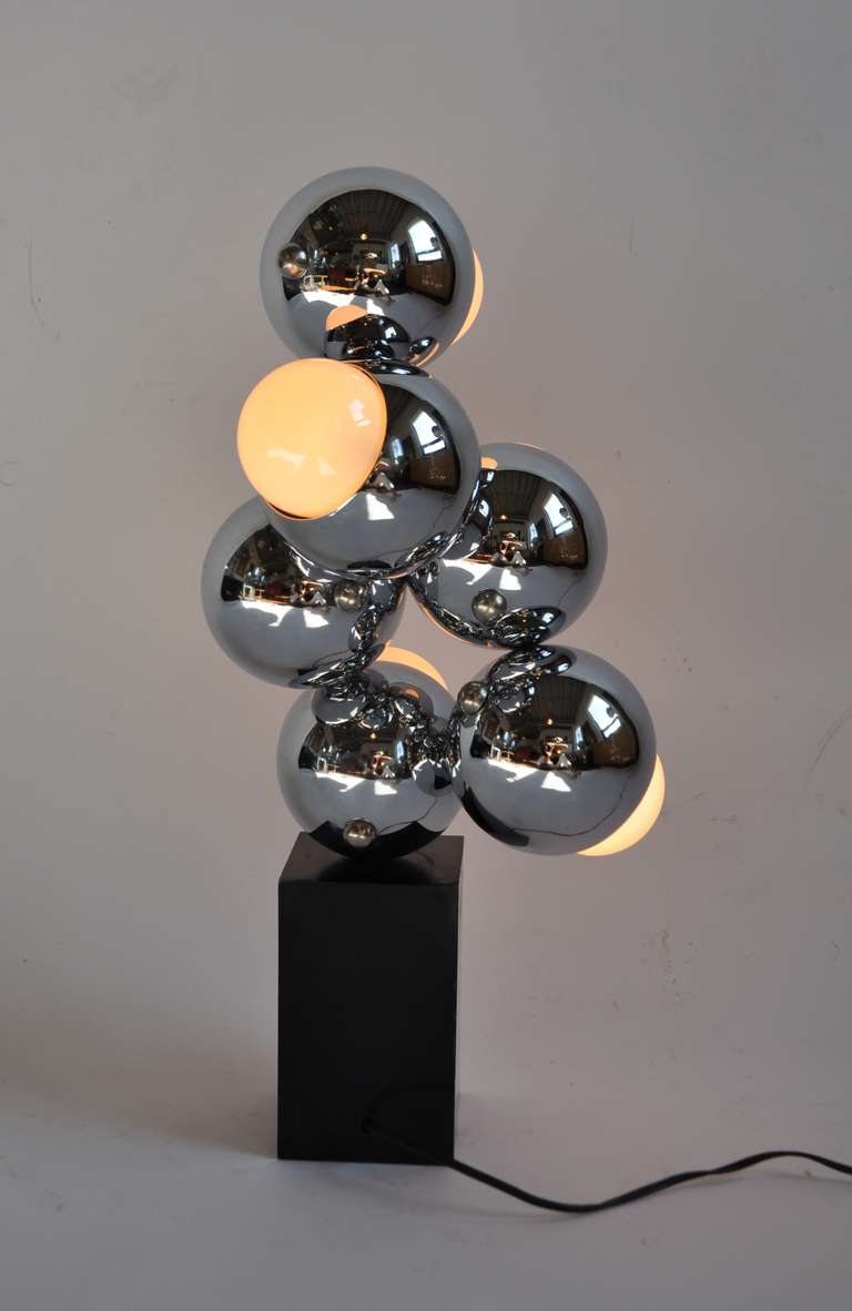 Mid-20th Century Pair of Atomic Table Lamps