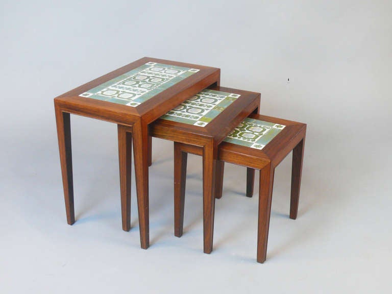 Set of Three Rosewood Nesting Tables by Severin Hansen Jr. 1