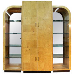 Burlwood China/Bar Cabinet Designed by Milo Baughman