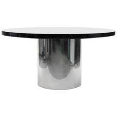 Knoll Marble-Top Chrome Drum Base Dining or Conference Table