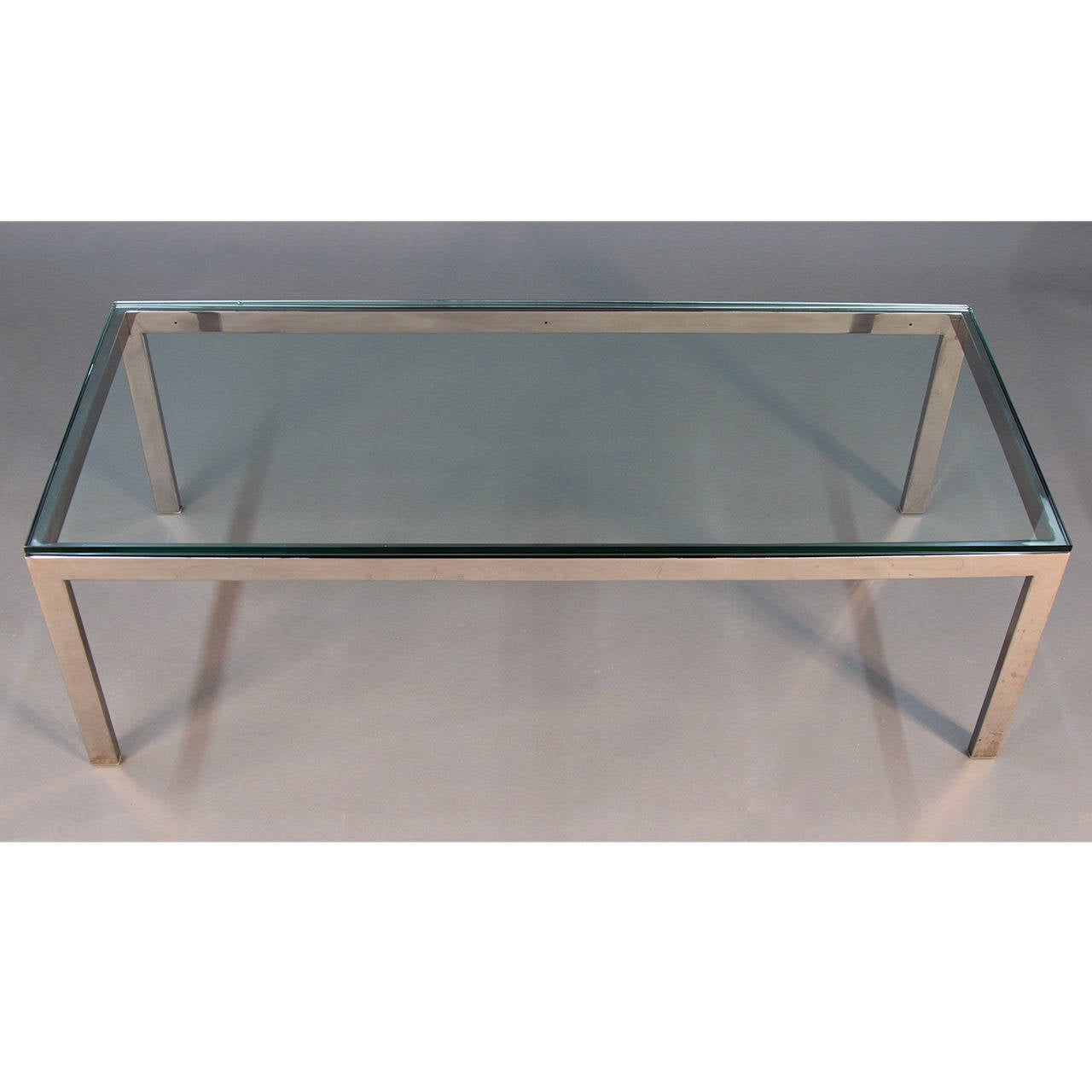 Chrome and Glass Vintage Modern Coffee Table at 1stDibs