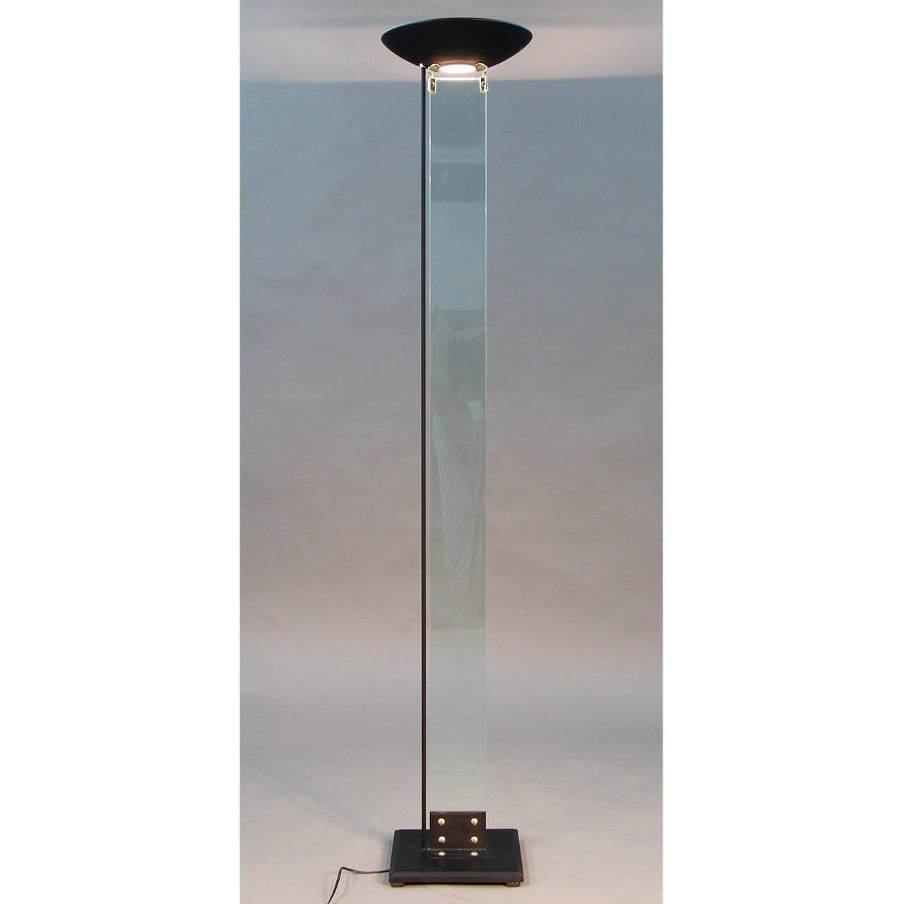 Italian Fontana Arte Style Glass and Brass Floor Lamp