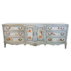 Japanese Silver Guilt Chinoiserie Dresser or Sideboard