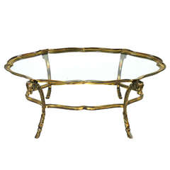 La Barge Rams Head Oval Coffee Table