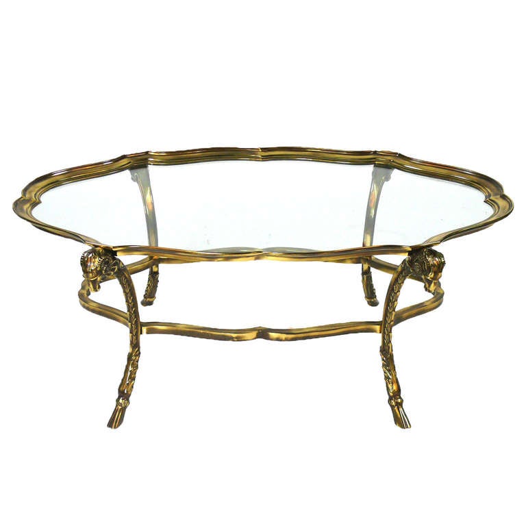 la barge rams head oval coffee table at 1stdibs la barge rams head oval coffee table at 1stdibs