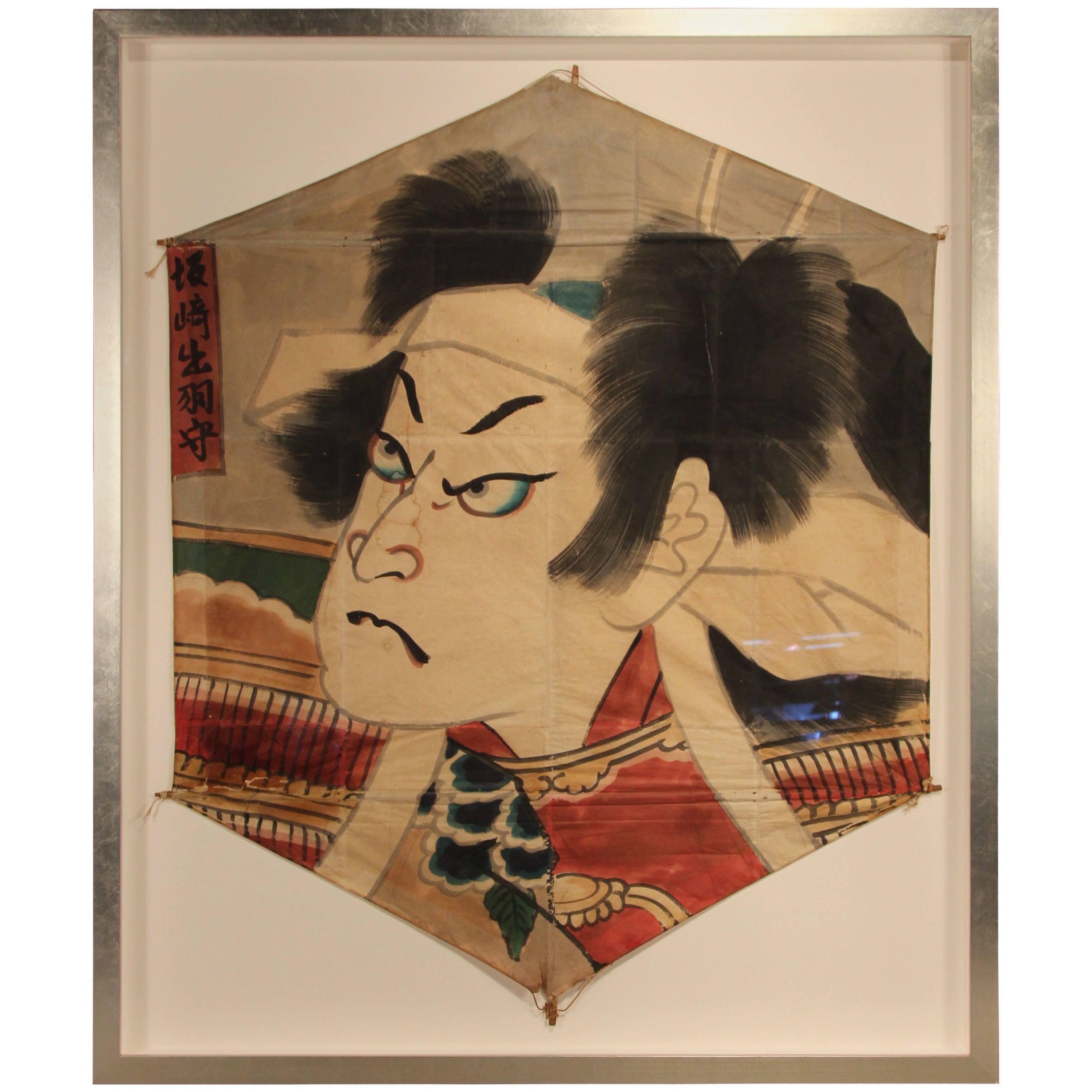 19th Century Japanese Fighting Kite Wall Art For Sale