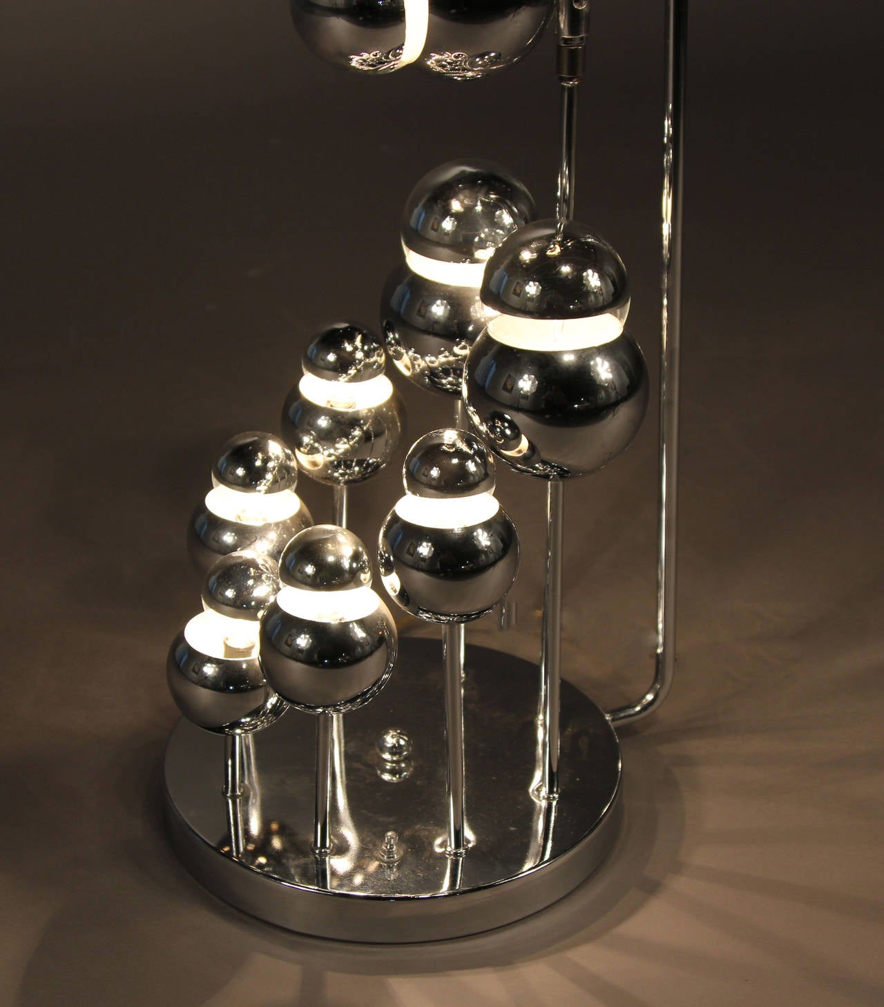 Space Age Chrome Eyeball Lamp in the Style of Robert Sonneman For Sale at 1stDibs